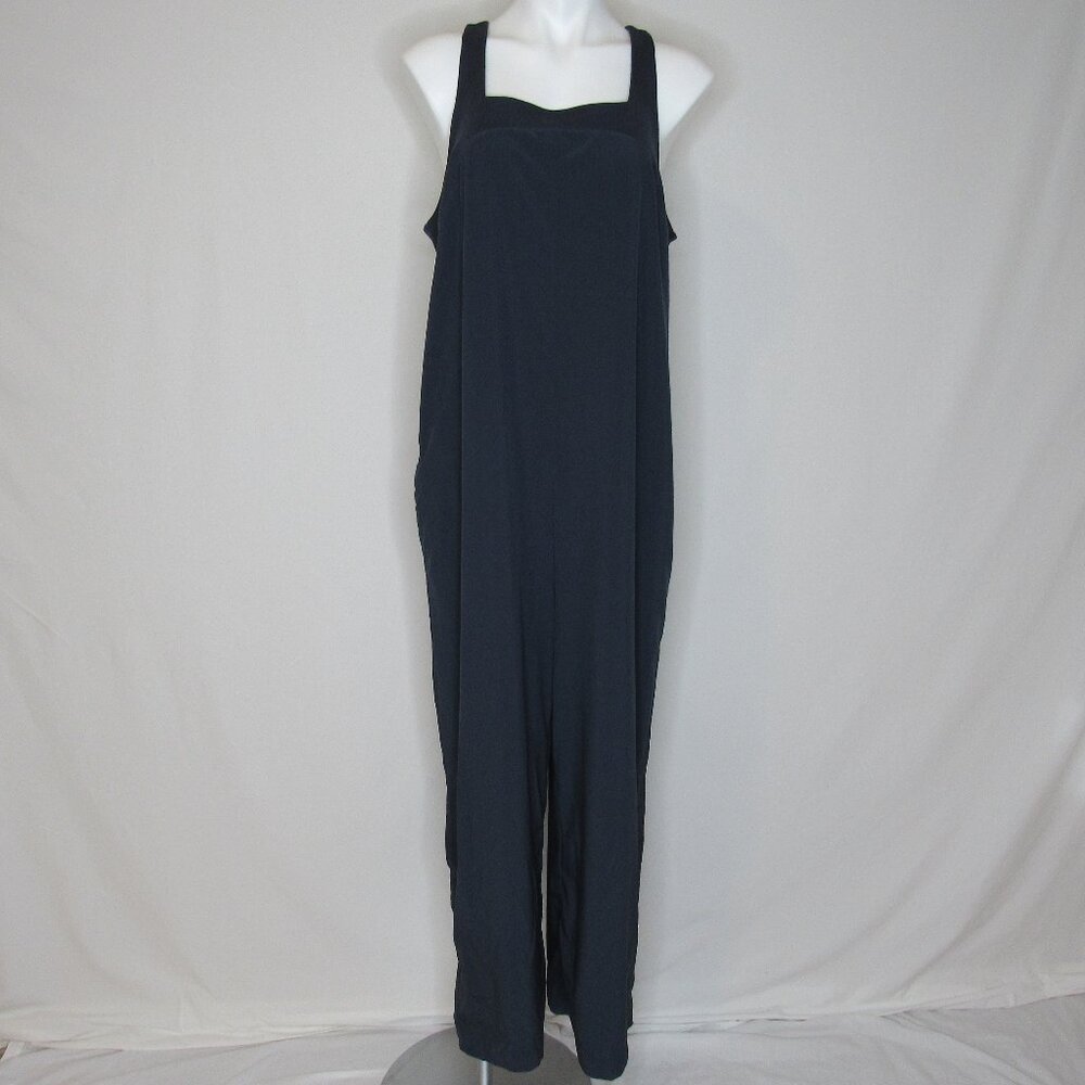 Zella Blue Getaway Relaxed Sleeveless Wide Leg Jumpsuit Women's XL Xlarge